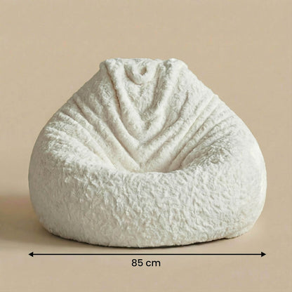 Pouf Poire Bouclette Beige Confortable