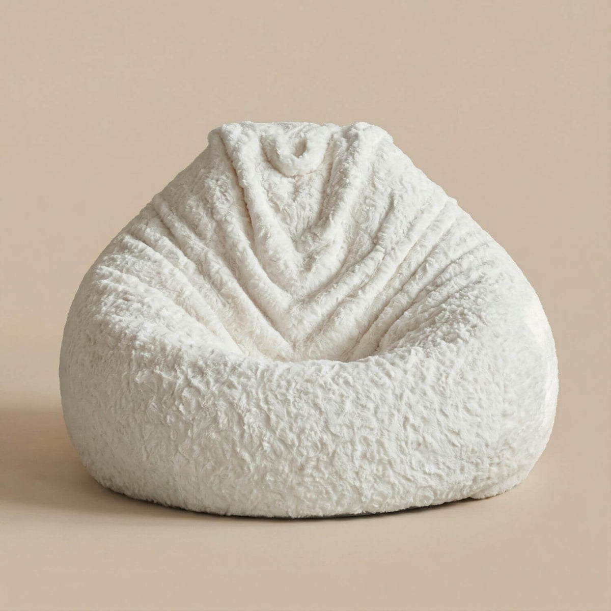 Pouf Poire Bouclette Beige Confortable