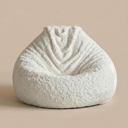 Pouf Poire Bouclette Beige Confortable