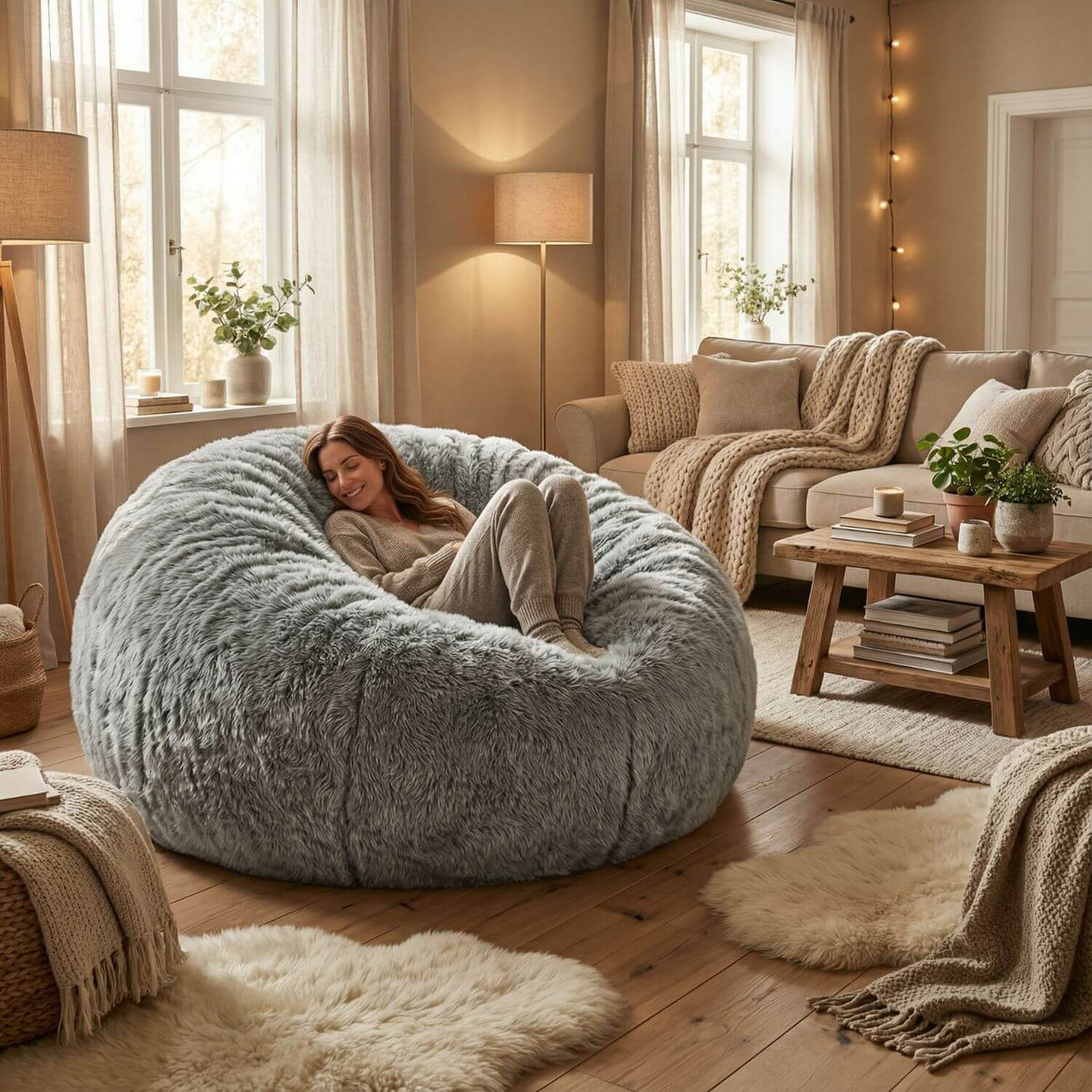 Pouf Poire Géant XXL Confortable et Personnalisable