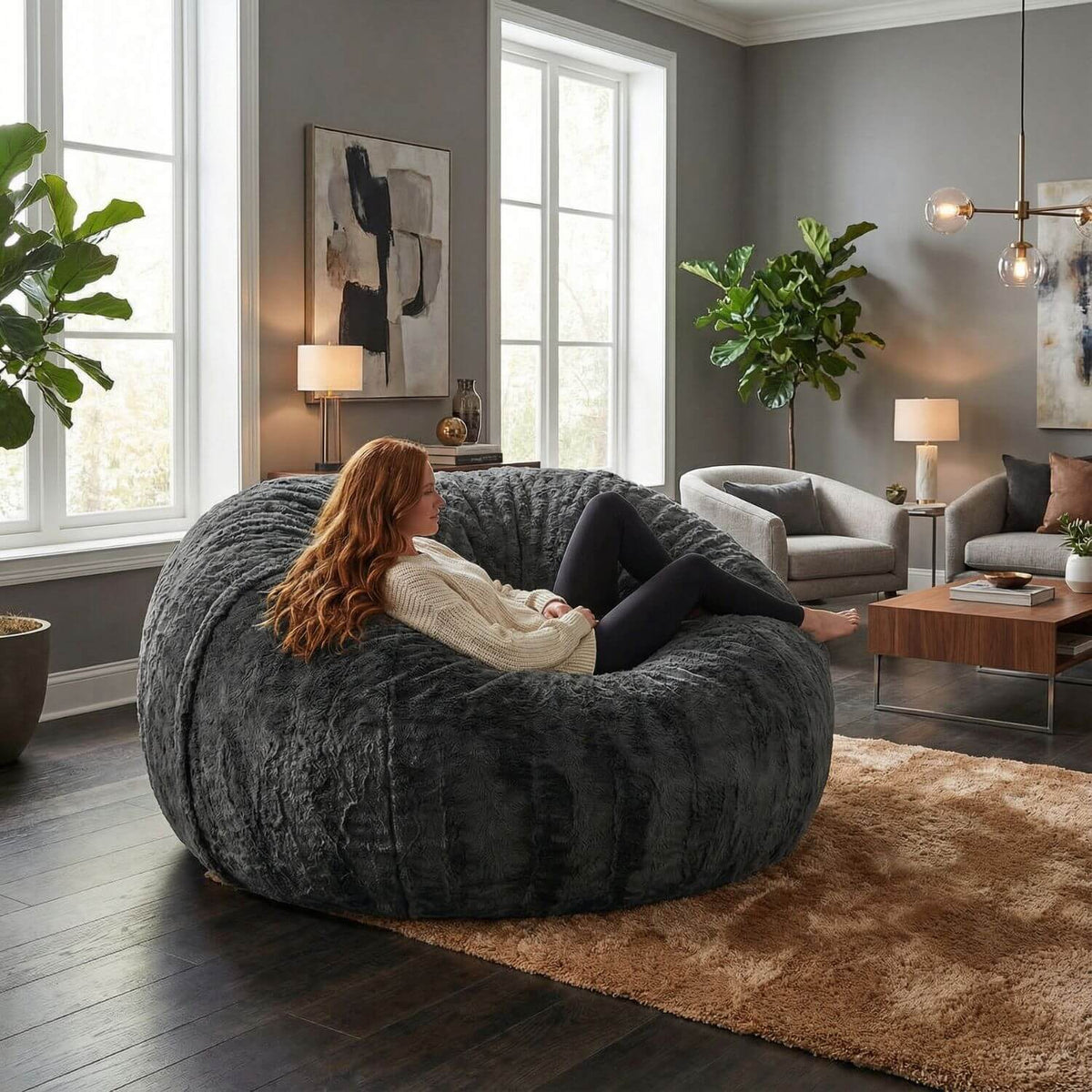 Pouf Poire Géant XXL Confortable et Personnalisable