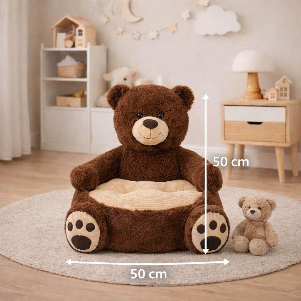 Pouf Enfant Ours Brun Confortable