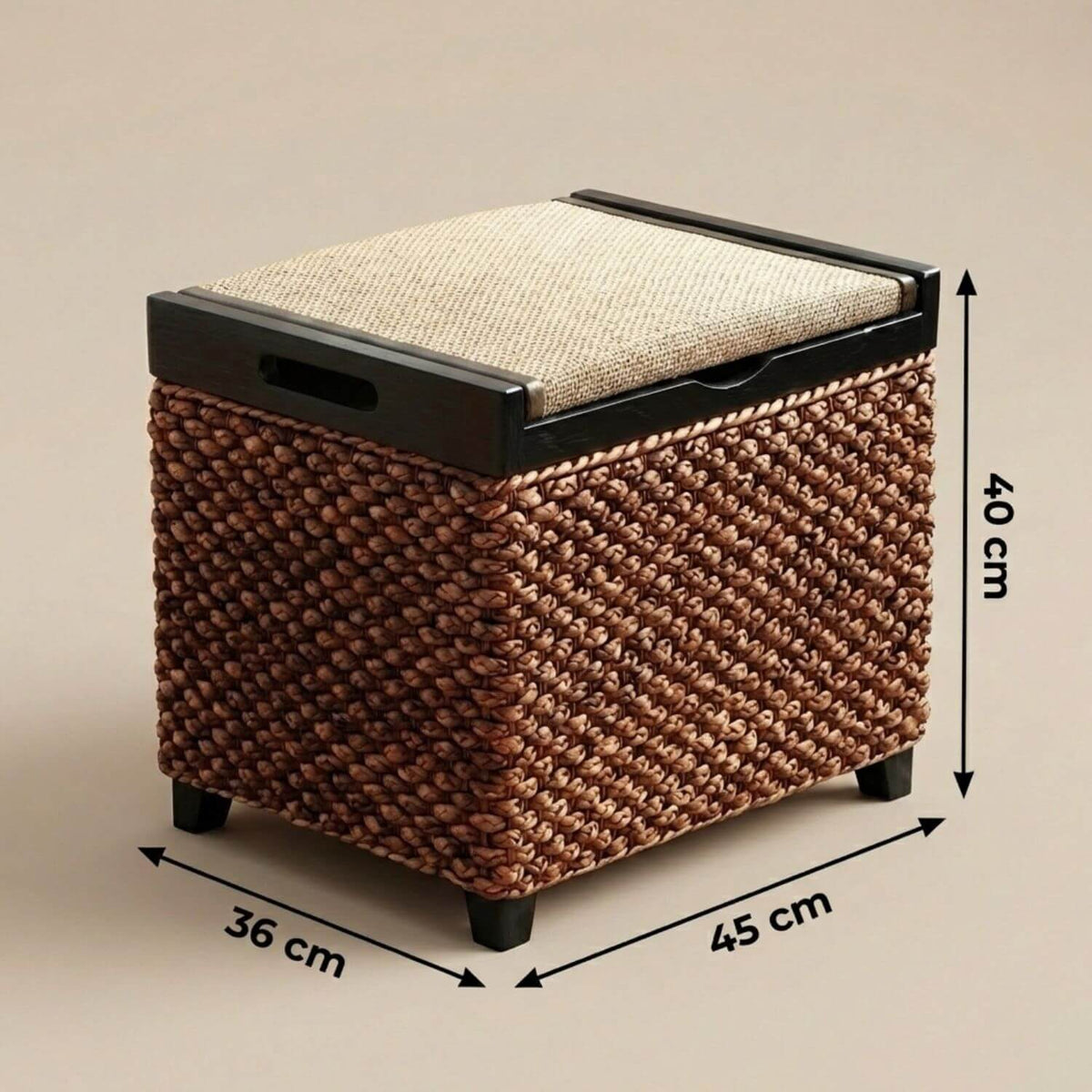 Pouf Coffre Rectangulaire Bois - Rangement & Style