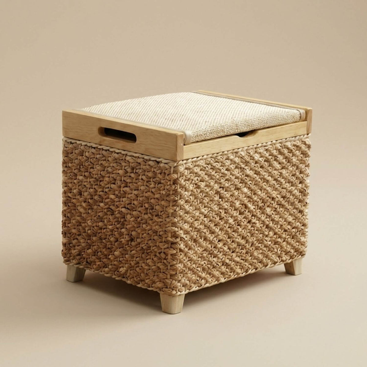 Pouf Coffre Rectangulaire Bois - Rangement & Style