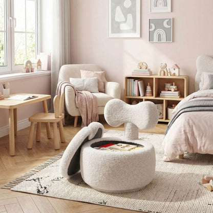 Pouf Bouclette Design avec Rangement - Confort & Style