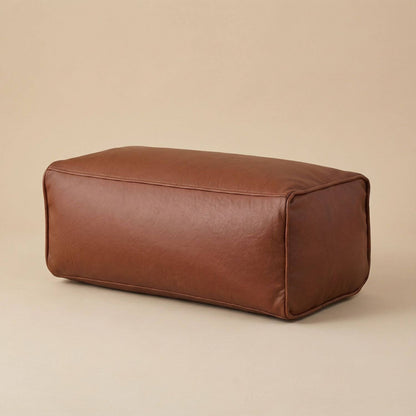 Pouf Rectangulaire en Cuir Modulable