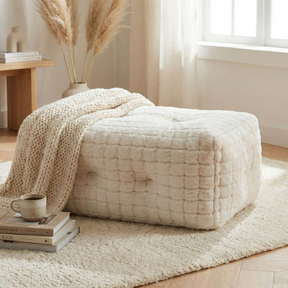 Pouf Repose-Pied Doux Beige