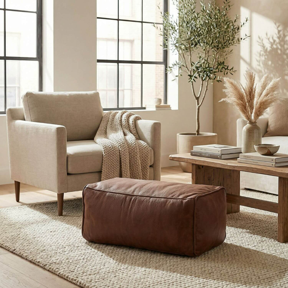 Pouf Repose-Pieds Rectangulaire Simili Cuir Personnalisable