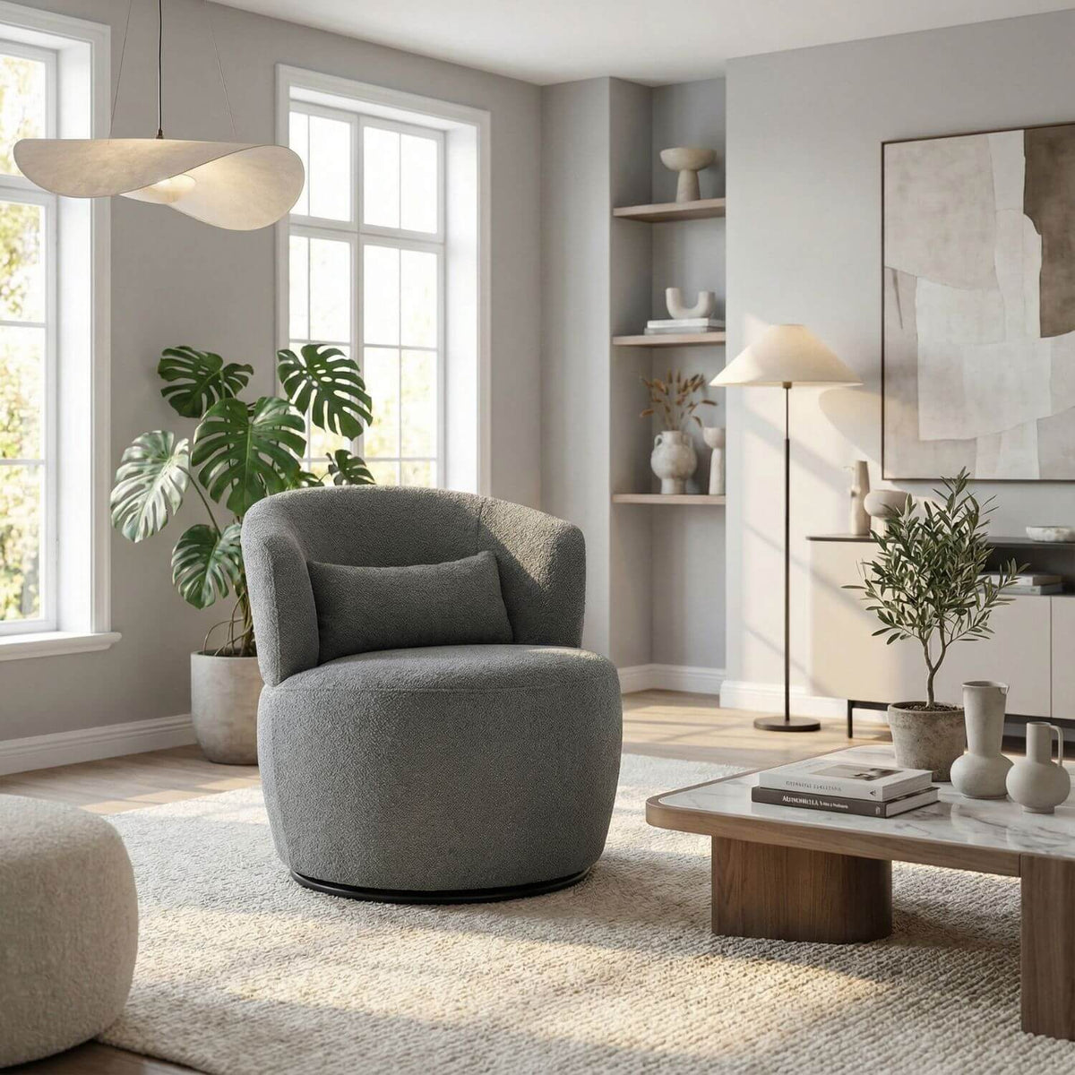 Pouf Rond Bouclette Confort & Design