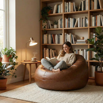 Pouf Rond Cuir Personnalisable - Confort & Élégance