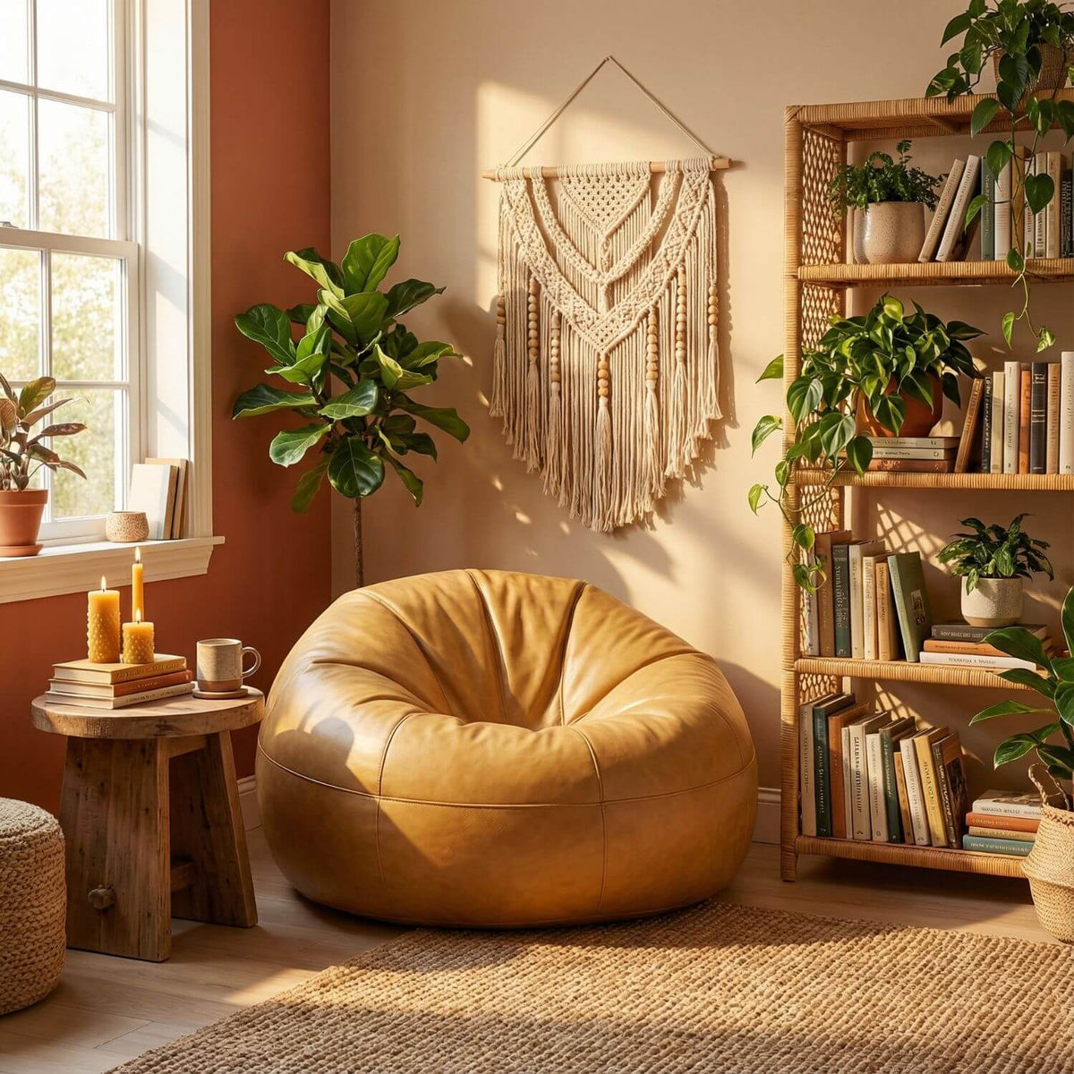 Pouf Rond Cuir Personnalisable - Confort & Élégance