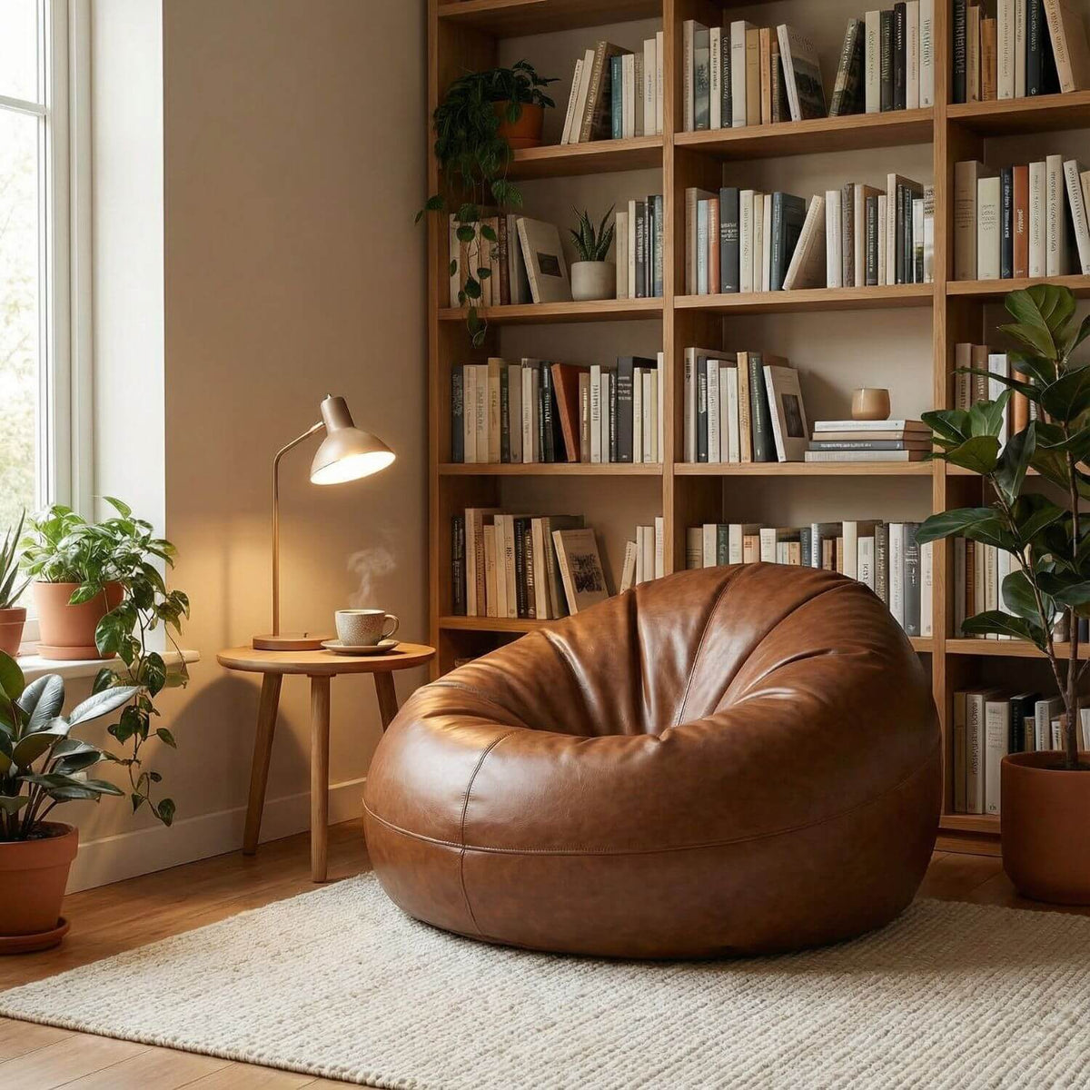 Pouf Rond Cuir Personnalisable - Confort & Élégance