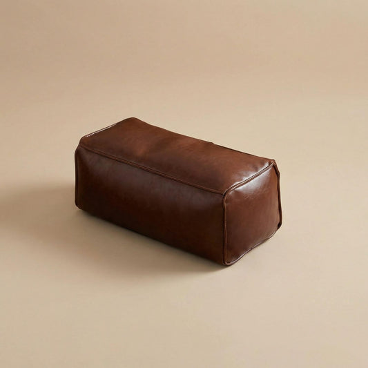 Pouf Repose-Pieds Rectangulaire Simili Cuir