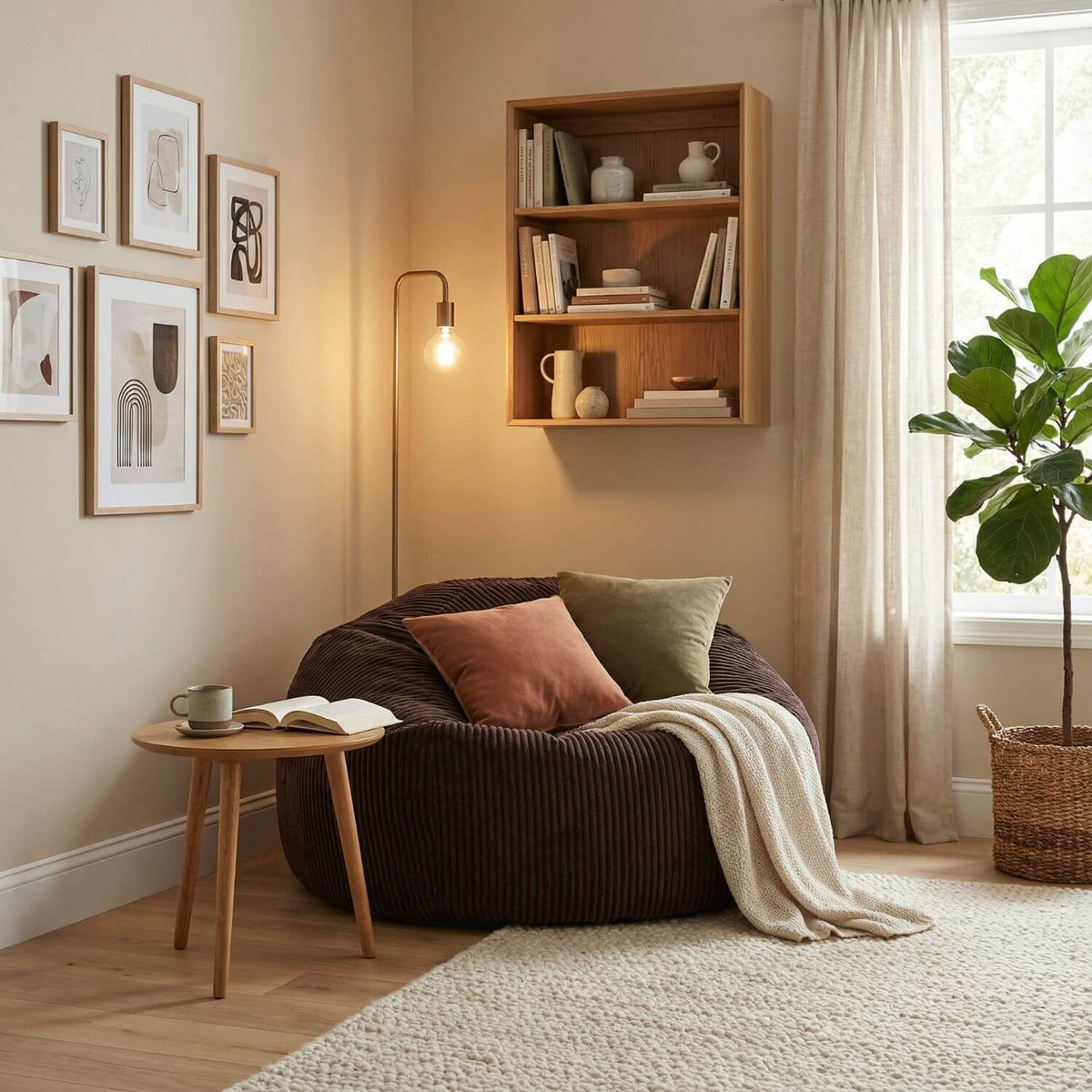 Pouf Côtelé Velours FLOW - Confort & Style