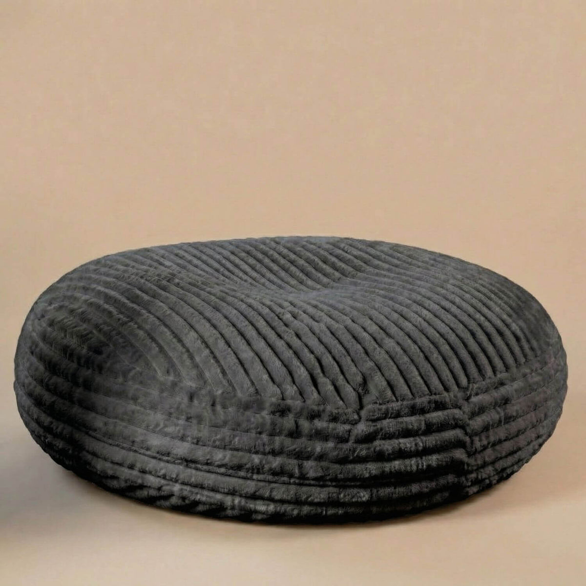 Pouf Géant XXL Confortable Gris Foncé